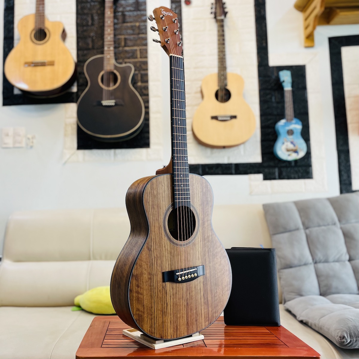 Guitar mini Tayste TS-25-36 size 3/4 36 inch gỗ Zebra