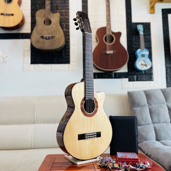 Đàn guitar classic mini size 1/2 gỗ Điệp nguyên tấm SG-mDC-34