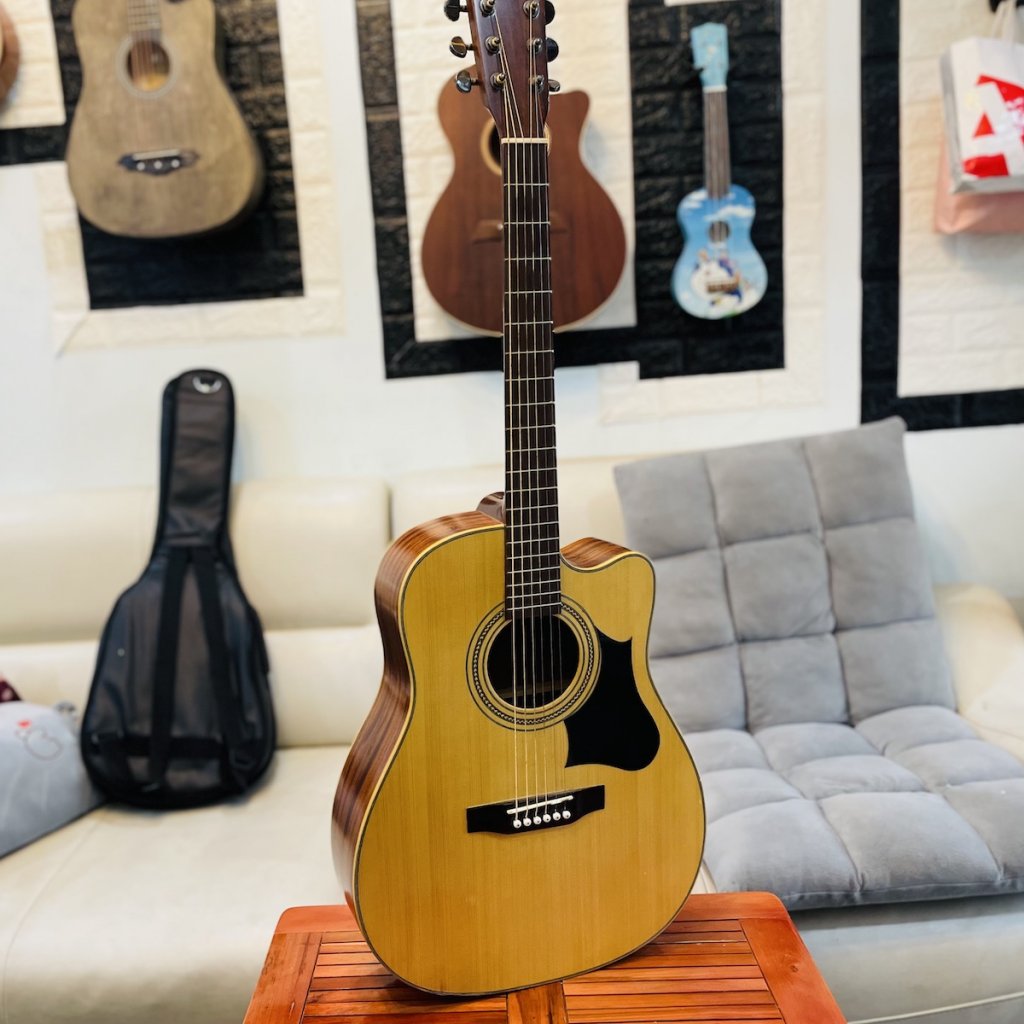Guitar cũ mặt Thông lưng hông Hồng Đào sơn mờ