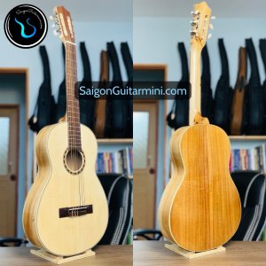 Guitar mini classic size 3:4 gỗ Tràm mặt thông