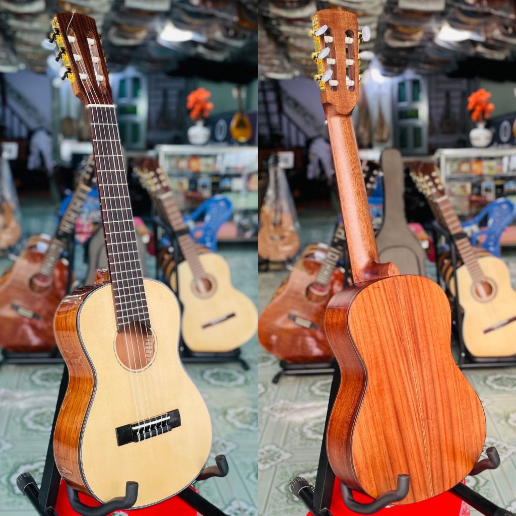 Guitarlele Mặt Thông Lưng Hông Hồng Đào Full Solid HD-30
